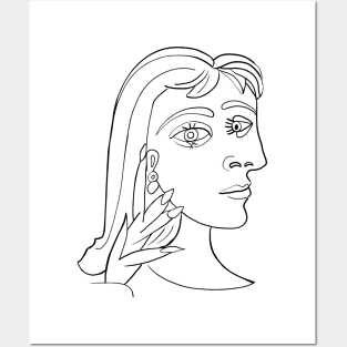 Picasso Woman's head #5 Lineart Posters and Art